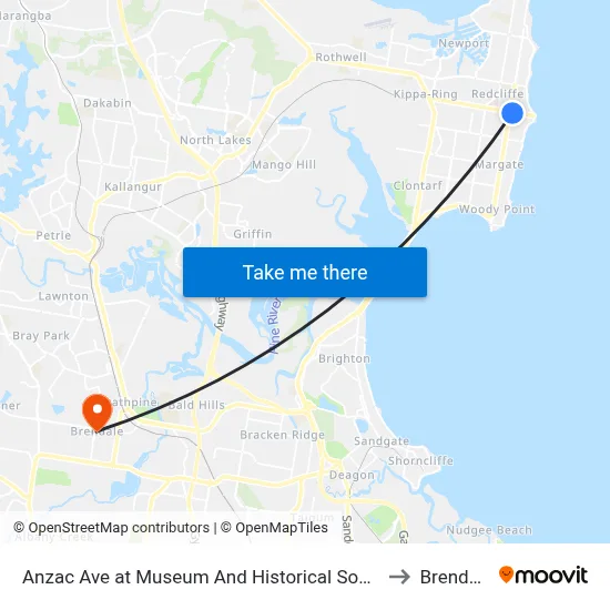 Anzac Ave at Museum And Historical Society to Brendale map