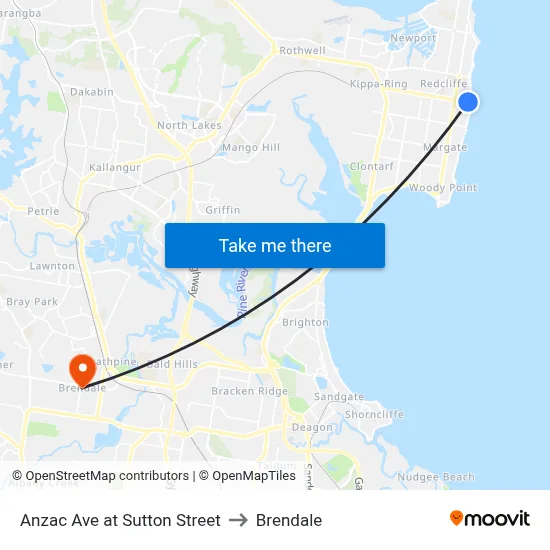 Anzac Ave at Sutton Street to Brendale map