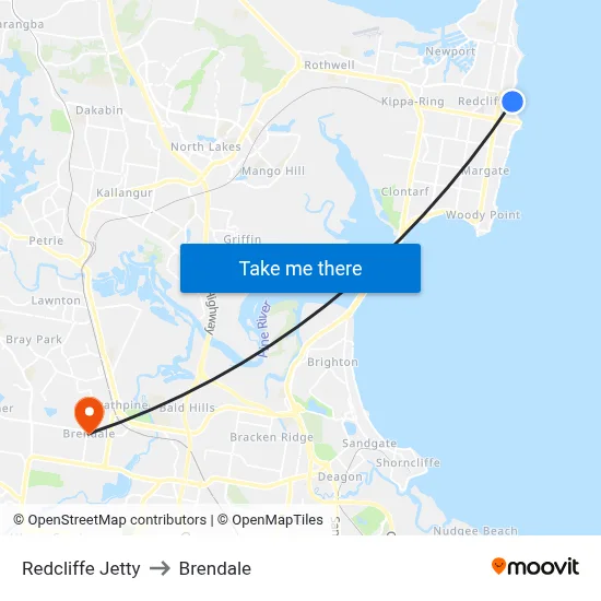 Redcliffe Jetty to Brendale map