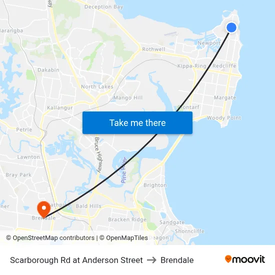 Scarborough Rd at Anderson Street to Brendale map