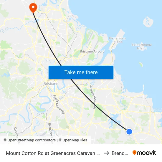 Mount Cotton Rd at Greenacres Caravan Park to Brendale map