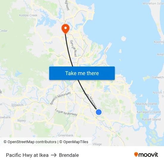 Pacific Hwy at Ikea to Brendale map