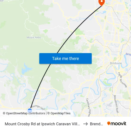 Mount Crosby Rd at Ipswich Caravan Village to Brendale map