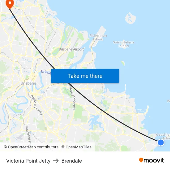 Victoria Point Jetty to Brendale map