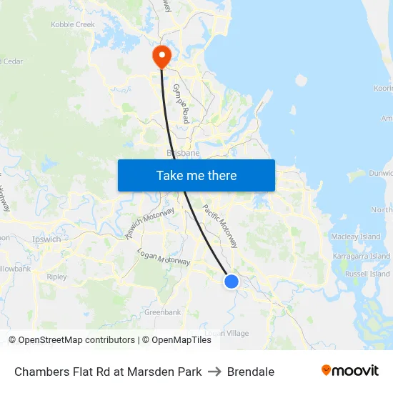 Chambers Flat Rd at Marsden Park to Brendale map