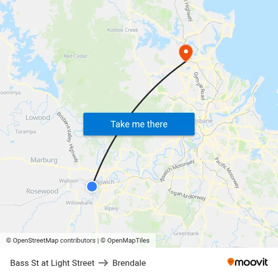 Bass St at Light Street to Brendale map