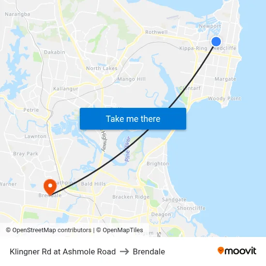 Klingner Rd at Ashmole Road to Brendale map