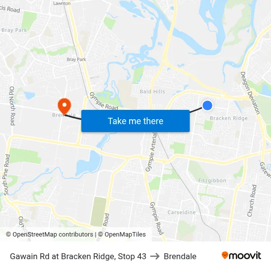 Gawain Rd at Bracken Ridge, Stop 43 to Brendale map