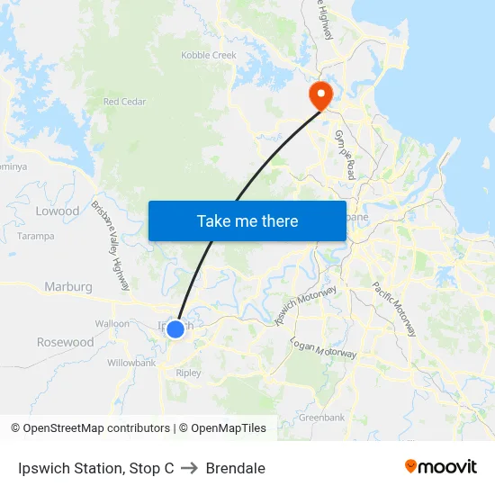 Ipswich Station, Stop C to Brendale map