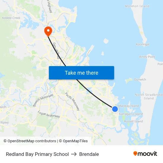 Redland Bay Primary School to Brendale map