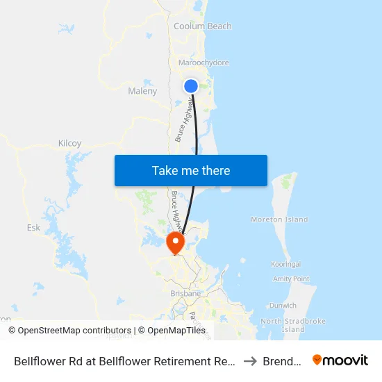 Bellflower Rd at Bellflower Retirement Resort to Brendale map