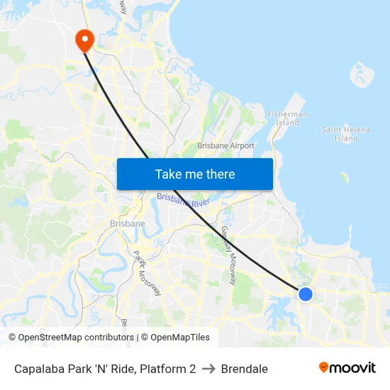 Capalaba Park 'N' Ride, Platform 2 to Brendale map