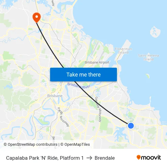Capalaba Park 'N' Ride, Platform 1 to Brendale map