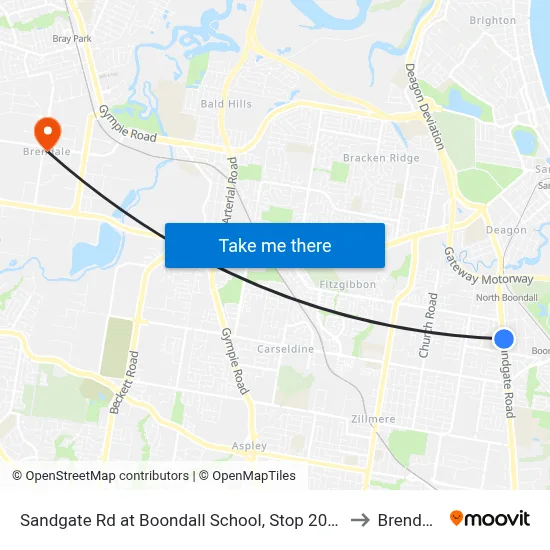 Sandgate Rd at Boondall School, Stop 20/21 to Brendale map