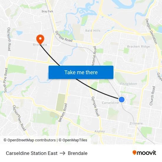 Carseldine Station East to Brendale map