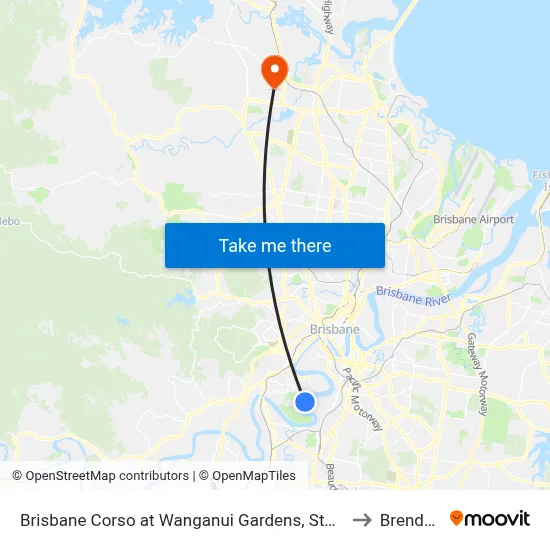 Brisbane Corso at Wanganui Gardens, Stop 35 to Brendale map