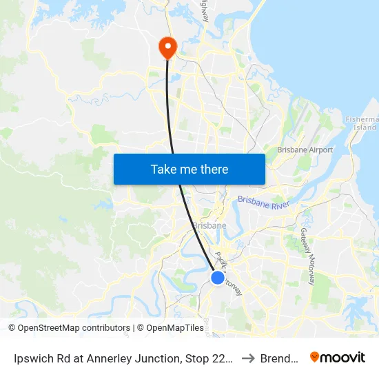 Ipswich Rd at Annerley Junction, Stop 22/21 to Brendale map