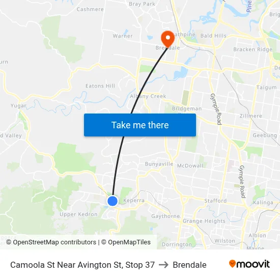 Camoola St Near Avington St, Stop 37 to Brendale map