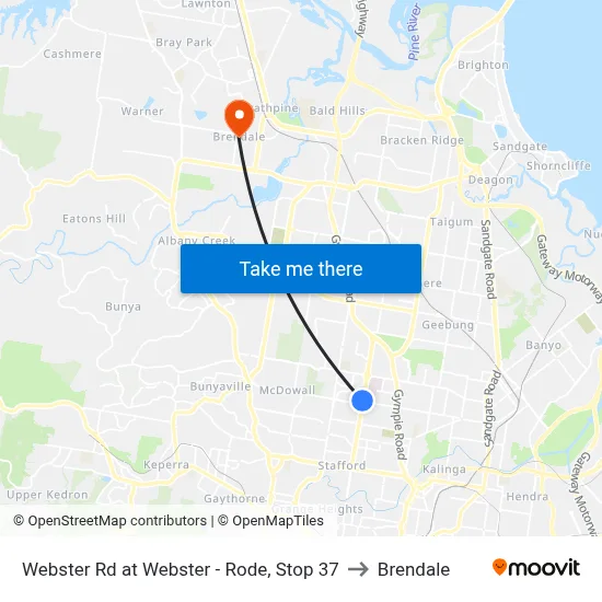 Webster Rd at Webster - Rode, Stop 37 to Brendale map