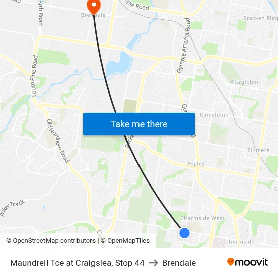 Maundrell Tce at Craigslea, Stop 44 to Brendale map