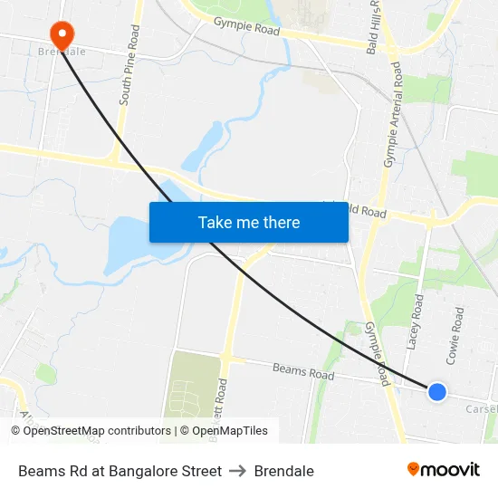 Beams Rd at Bangalore Street to Brendale map