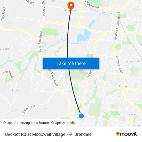 Beckett Rd at Mcdowall Village to Brendale map