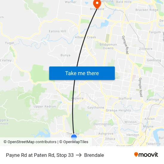 Payne Rd at Paten Rd, Stop 33 to Brendale map