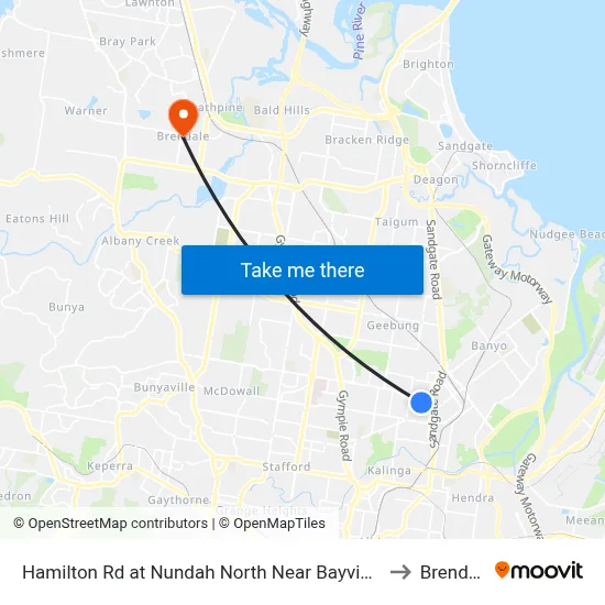 Hamilton Rd at Nundah North Near Bayview Tce to Brendale map