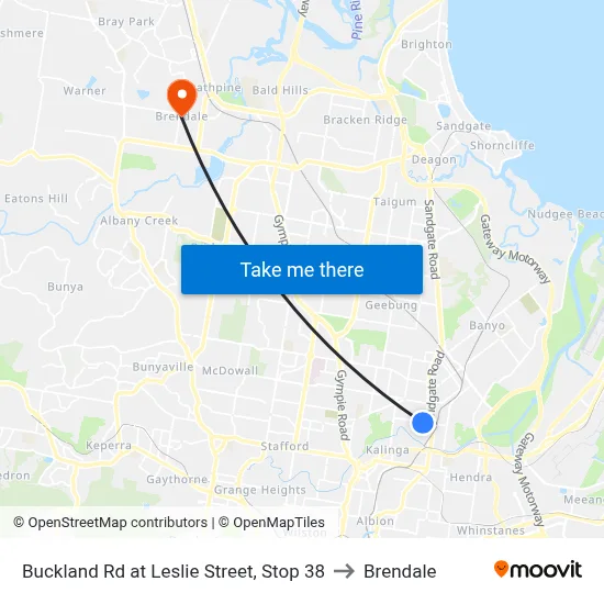 Buckland Rd at Leslie Street, Stop 38 to Brendale map