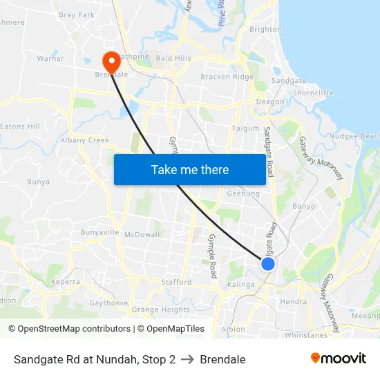 Sandgate Rd at Nundah, Stop 2 to Brendale map