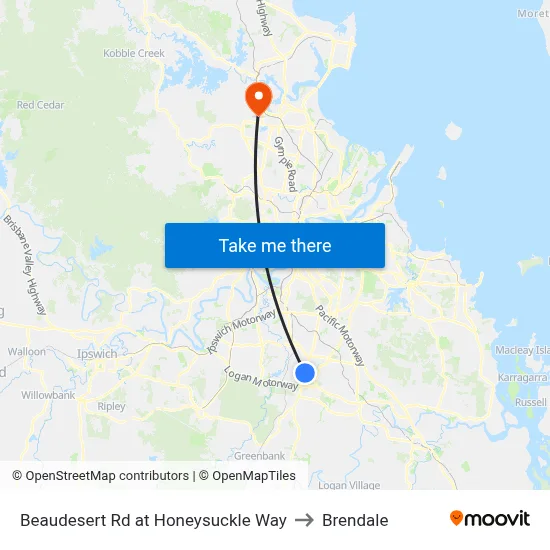 Beaudesert Rd at Honeysuckle Way to Brendale map
