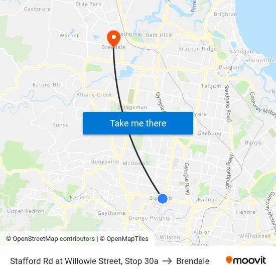 Stafford Rd at Willowie Street, Stop 30a to Brendale map