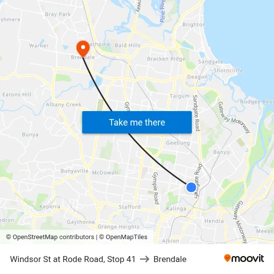 Windsor St at Rode Road, Stop 41 to Brendale map