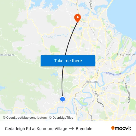 Cedarleigh Rd at Kenmore Village to Brendale map