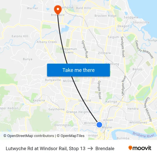 Lutwyche Rd at Windsor Rail, Stop 13 to Brendale map
