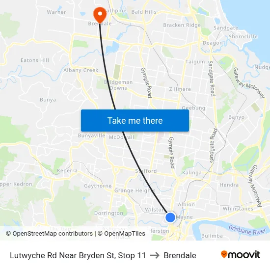 Lutwyche Rd Near Bryden St, Stop 11 to Brendale map