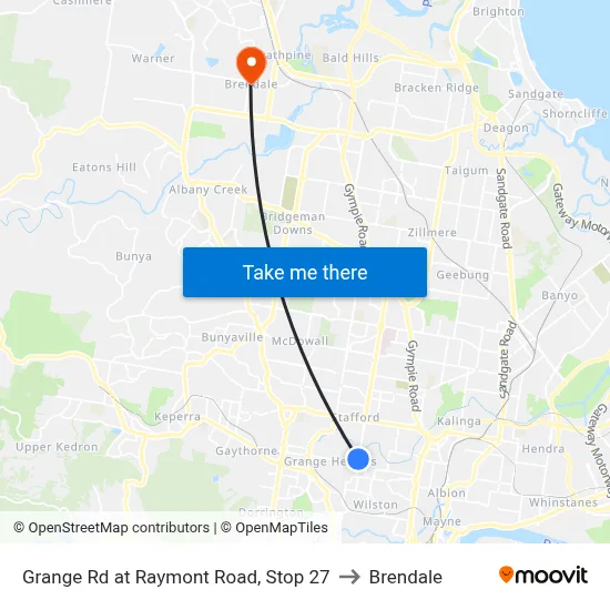 Grange Rd at Raymont Road, Stop 27 to Brendale map