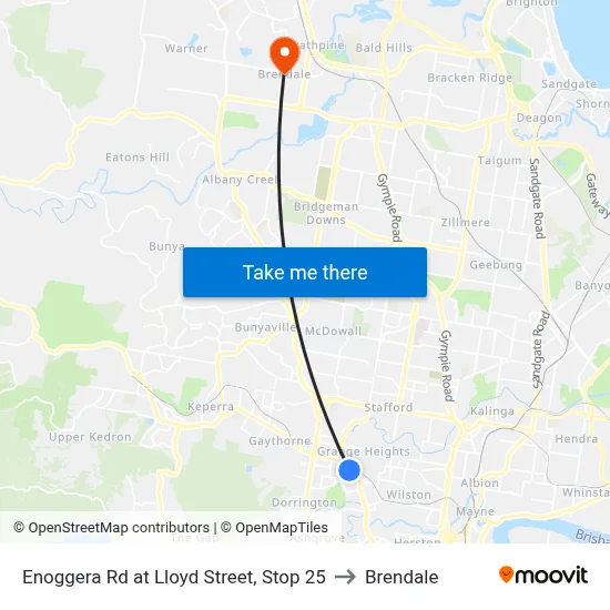 Enoggera Rd at Lloyd Street, Stop 25 to Brendale map