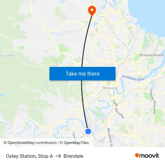 Oxley Station, Stop A to Brendale map