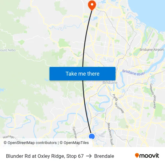 Blunder Rd at Oxley Ridge, Stop 67 to Brendale map
