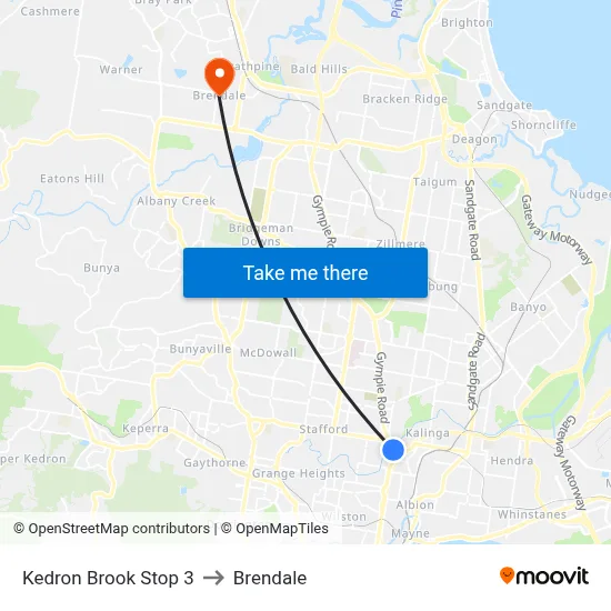Kedron Brook Stop 3 to Brendale map