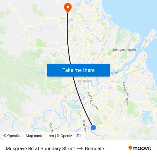 Musgrave Rd at Boundary Street to Brendale map