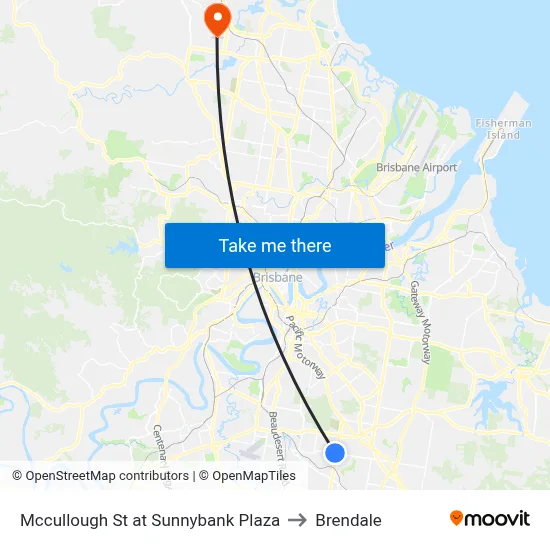 Mccullough St at Sunnybank Plaza to Brendale map