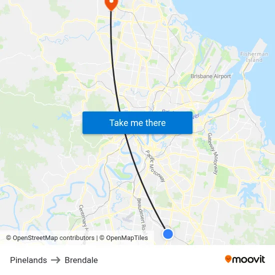 Pinelands to Brendale map