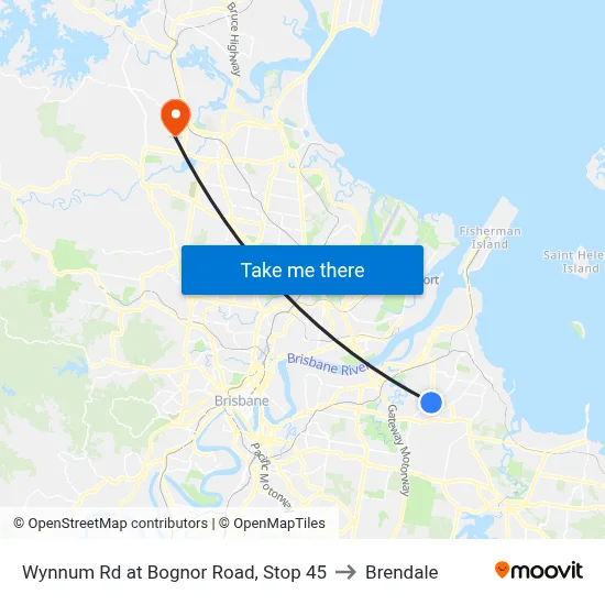 Wynnum Rd at Bognor Road, Stop 45 to Brendale map