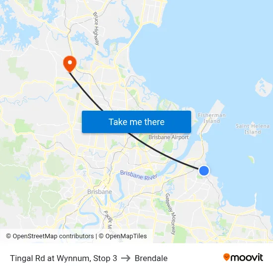 Tingal Rd at Wynnum, Stop 3 to Brendale map