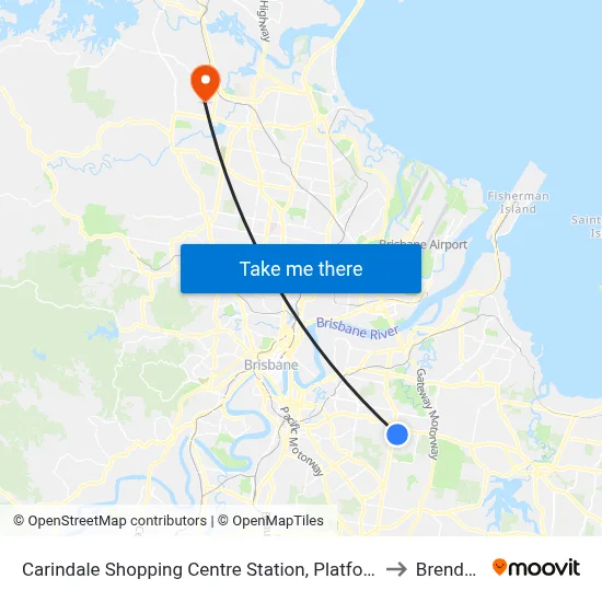 Carindale Shopping Centre Station, Platform C to Brendale map
