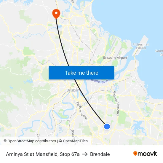Aminya St at Mansfield, Stop 67a to Brendale map
