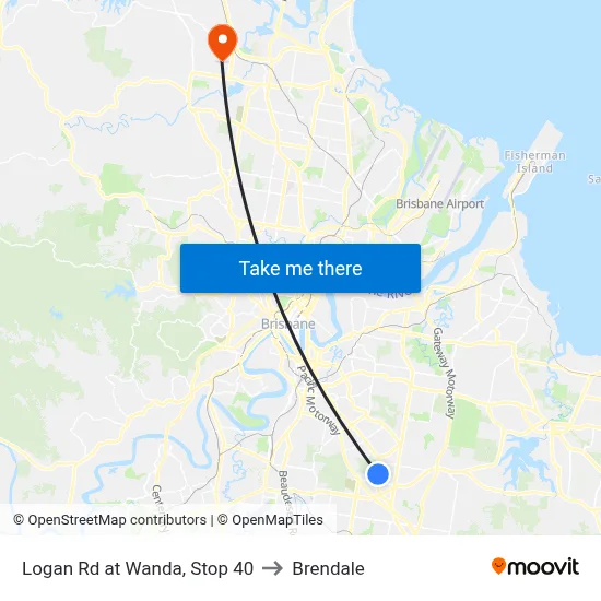 Logan Rd at Wanda, Stop 40 to Brendale map