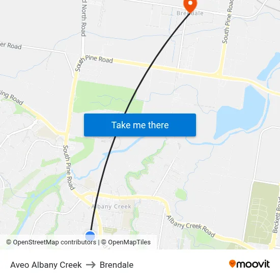 Aveo Albany Creek to Brendale map